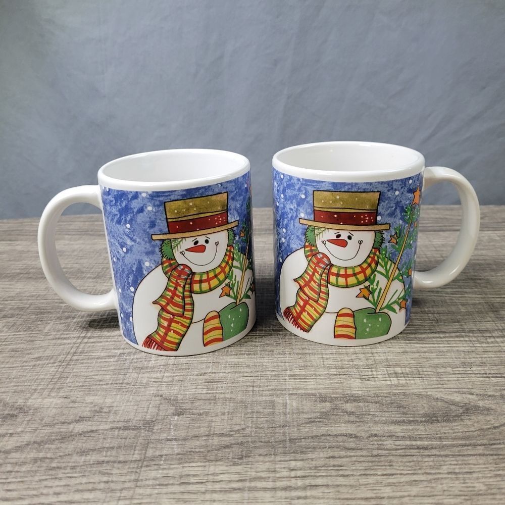 Festive Snowman Mug Pair‎